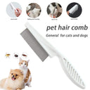 Pet Grooming Flea Comb with Hair Brush and Massage Tools