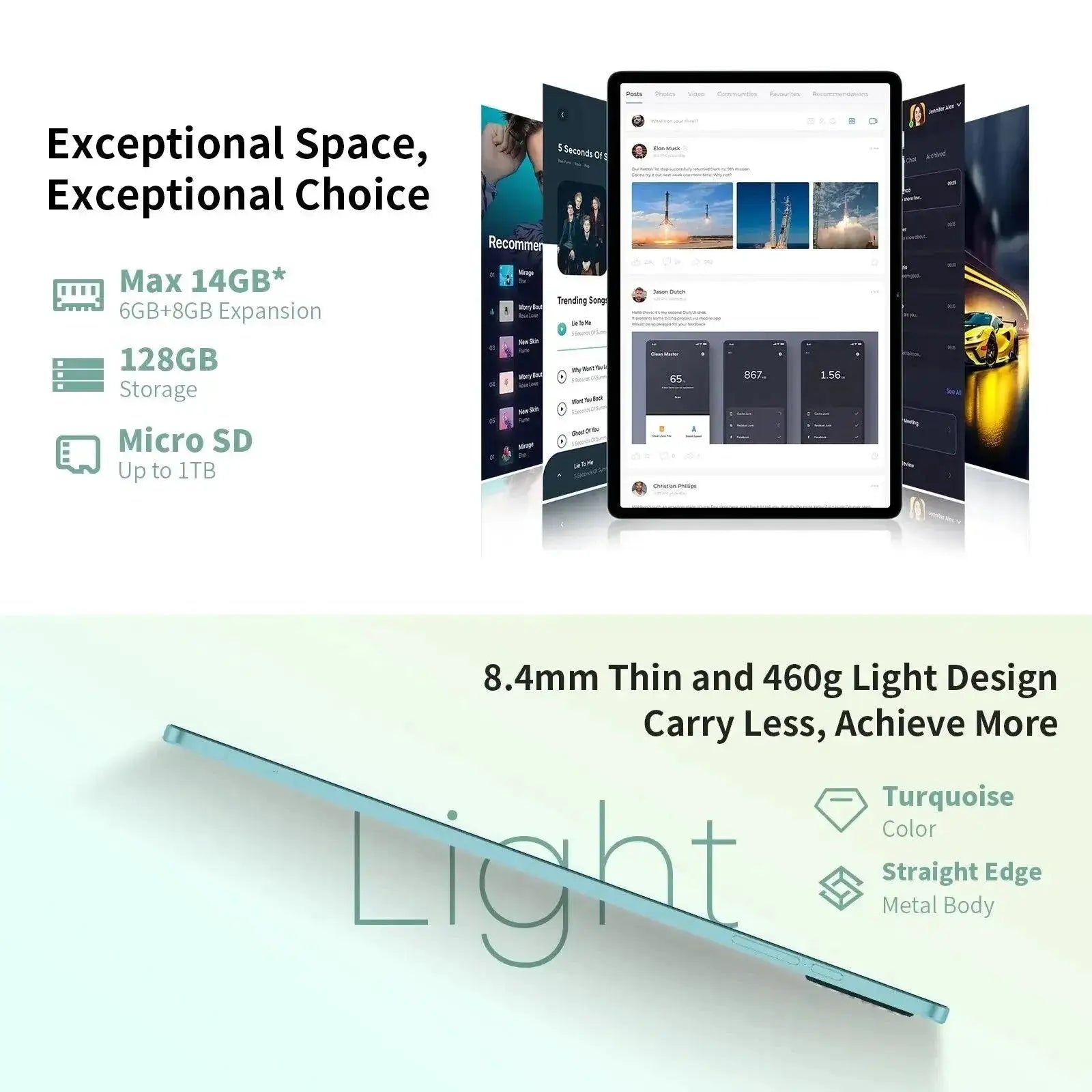 M50 10.1 Inch Android 14 Tablet 8 Core 6GB RAM Device