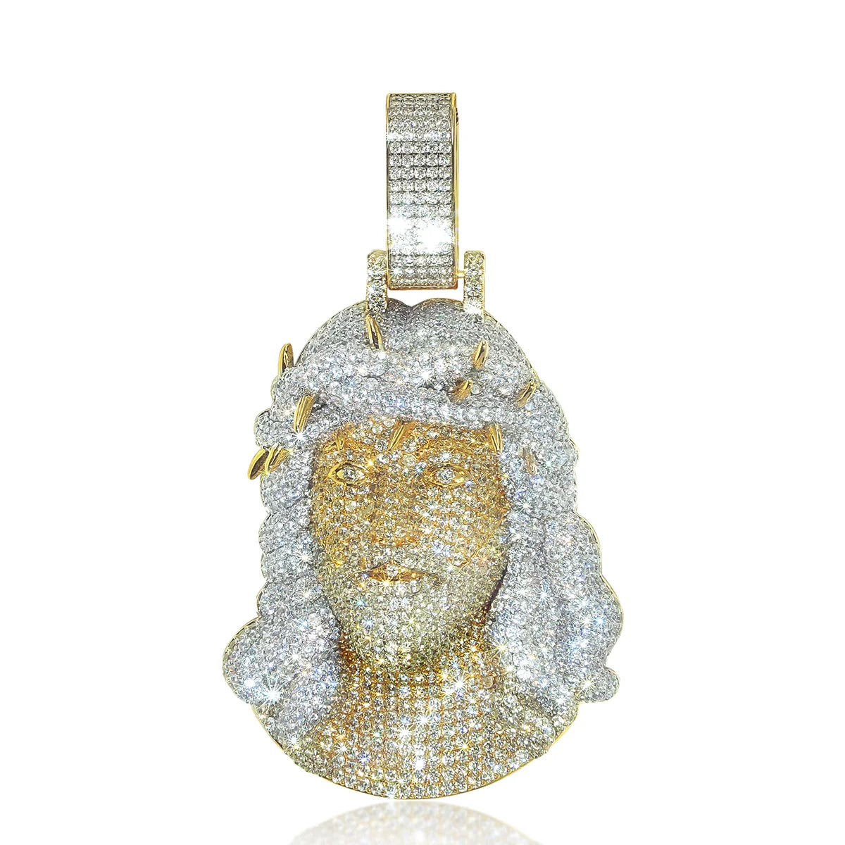 Iced Out Jesus Head Pendant