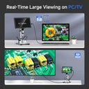 RIEVBCAU 10.1'' HDMI Digital Microscope 2000X Coin Microscope with 10 LEDs 20MP Soldering Microscope for Electronics,PCB, Repair