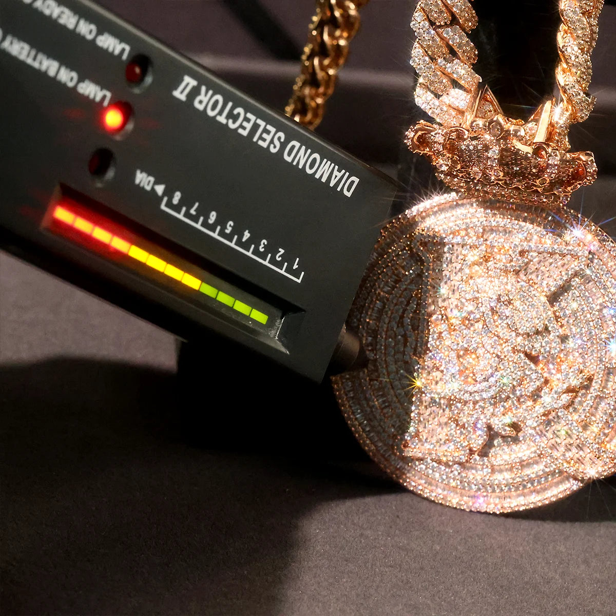 Iced Out Crown Round Medallion