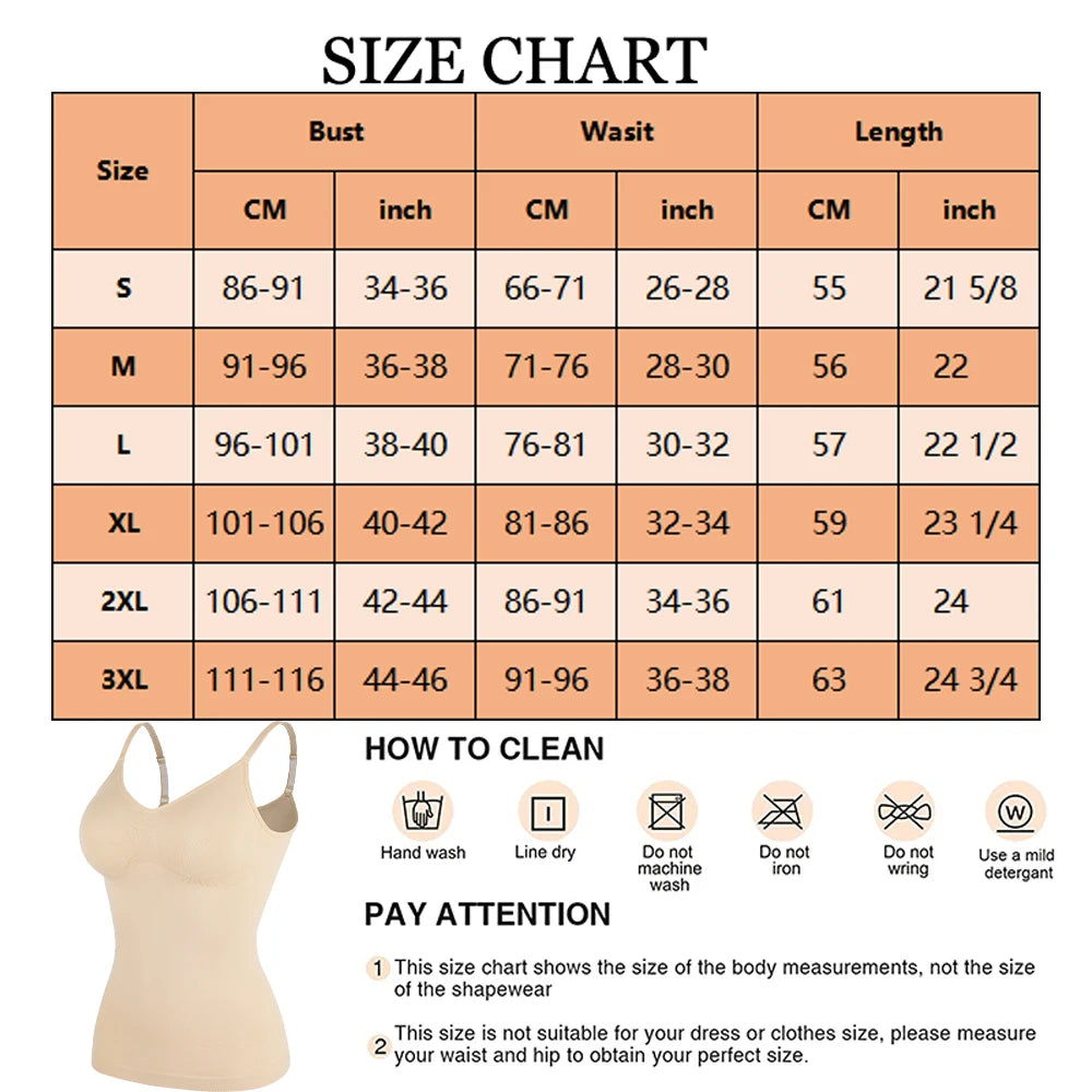 Builtin Bra Shapewear Camisole Tank