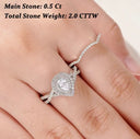 Pear Moissanite Ring in Sterling Silver