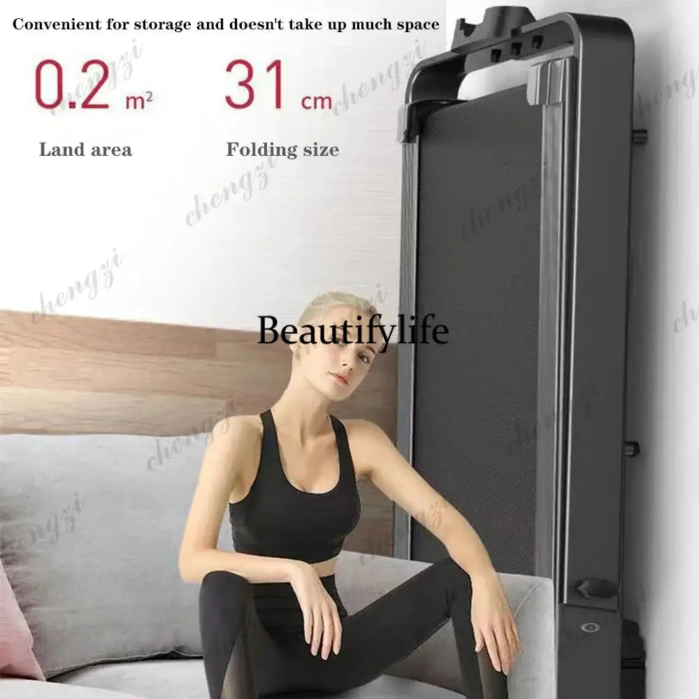 Household Flat Treadmill Indoor Mini Folding Silent Electric Shock-absorbed Flat Treadmill Simple Walking