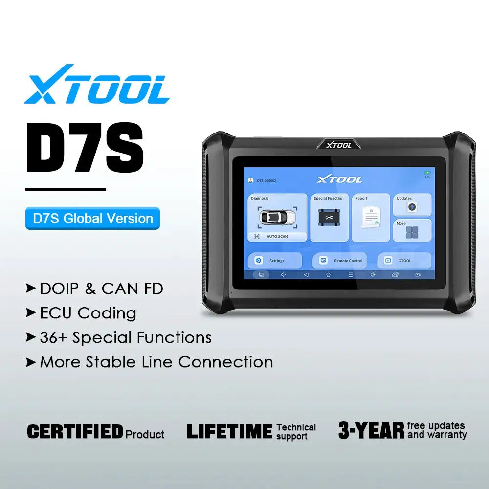 XTOOL D7S V2.0 OBD2 Scanner ECU Coding Car Scanner Bi-directional Automotive Tool Key Programmer 39+ Resets with CANFD DOIP FCA