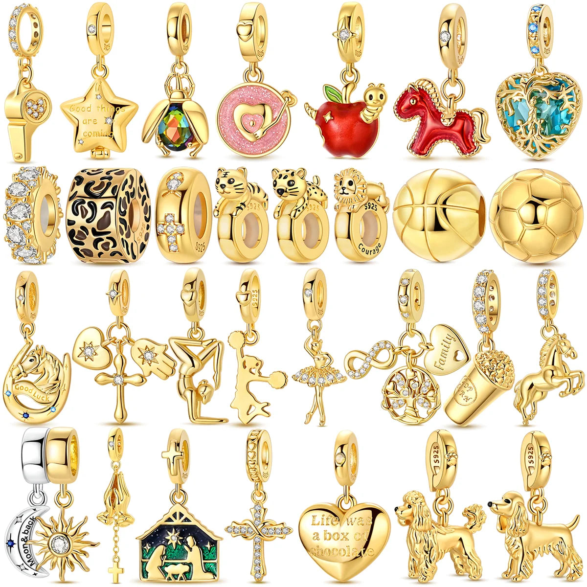 Golden Charm Bead Sterling Silver