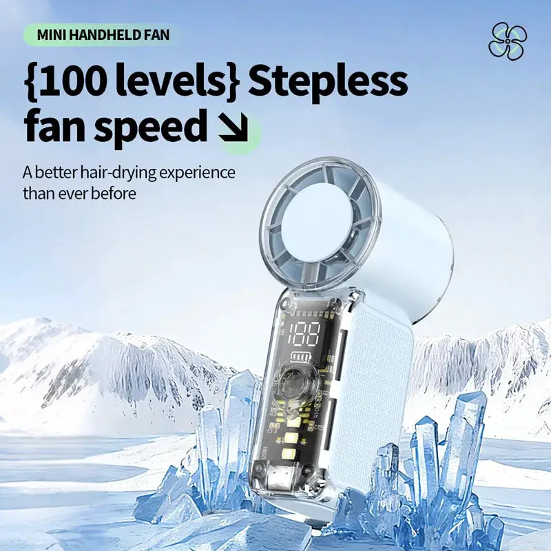 Mini Portable Handheld Fan Personal Pocket-Sized Digital Display — product view 2