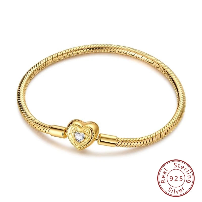 Sterling Silver Golden Love Bracelet