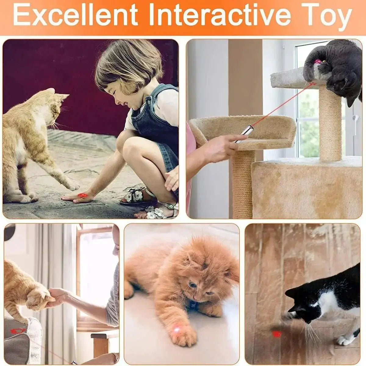 Cat Interactive Laser Pointer USB Rechargeable Chaser Pen