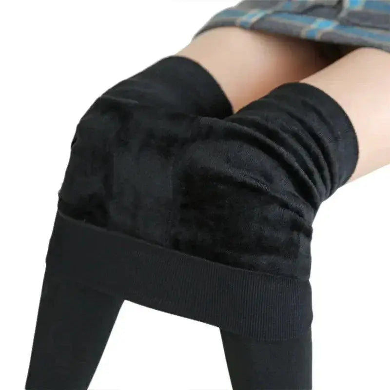 Warm Velvet Leggings High Waist For Winter Style Cozy