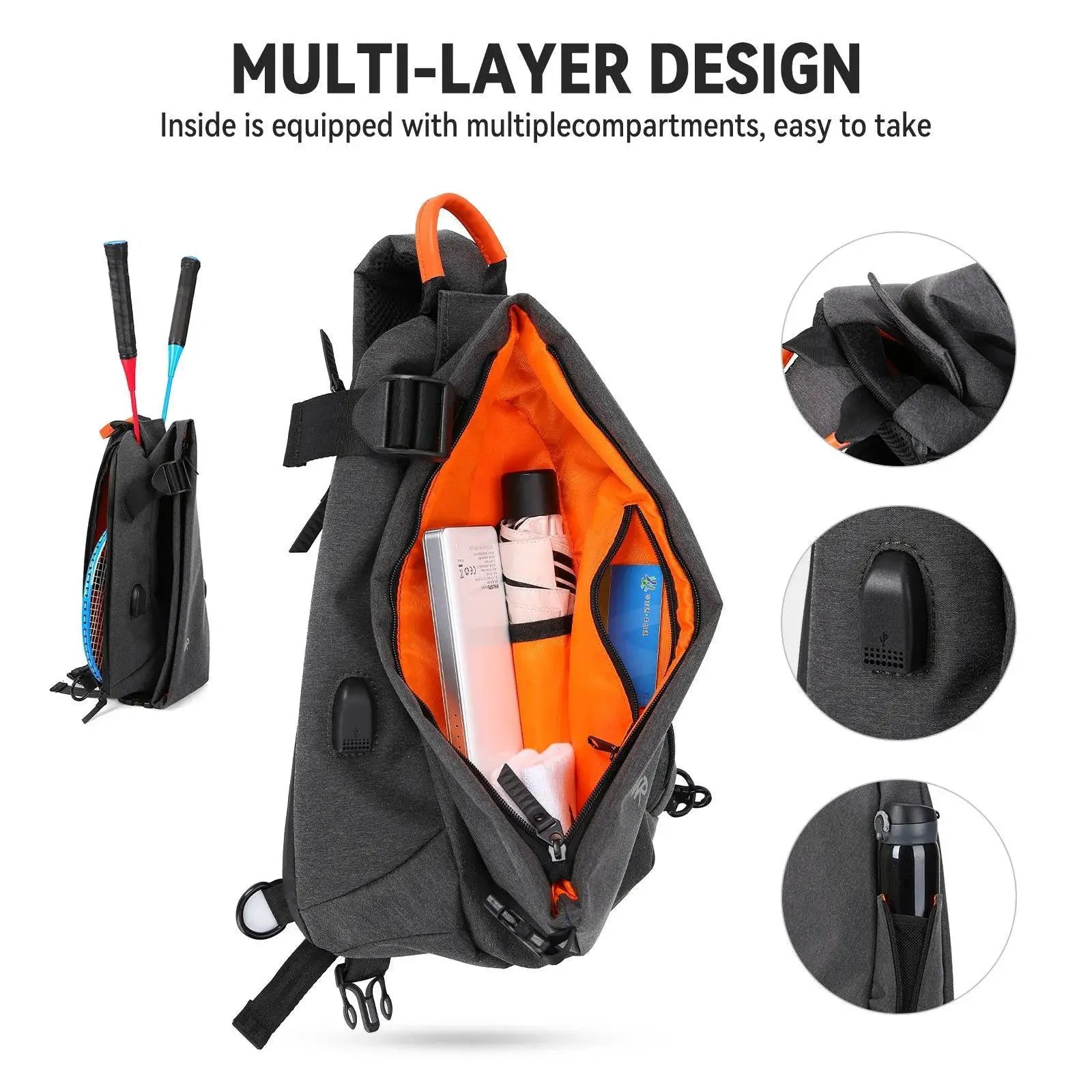 Anti Theft Crossbody Sling Bag For Men Women Travel Gear