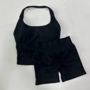 Seamless Yoga Set Women Backless Halter Top - Easy