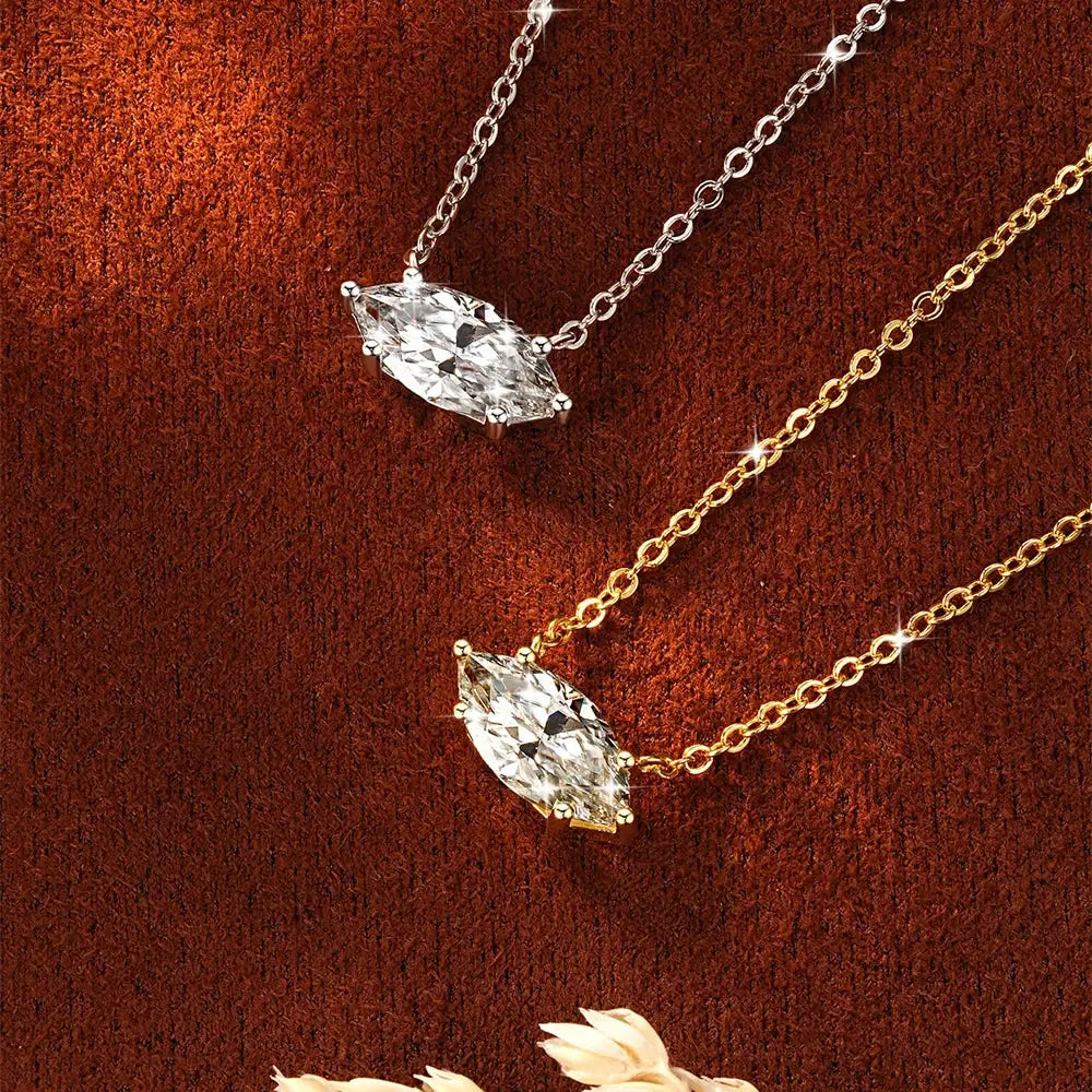 Gold Moissanite Solitaire Necklace — product image 6