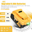 1-4 Pack For 20V 6.0AH Lithium Battery DCB206-2 DCB205-2