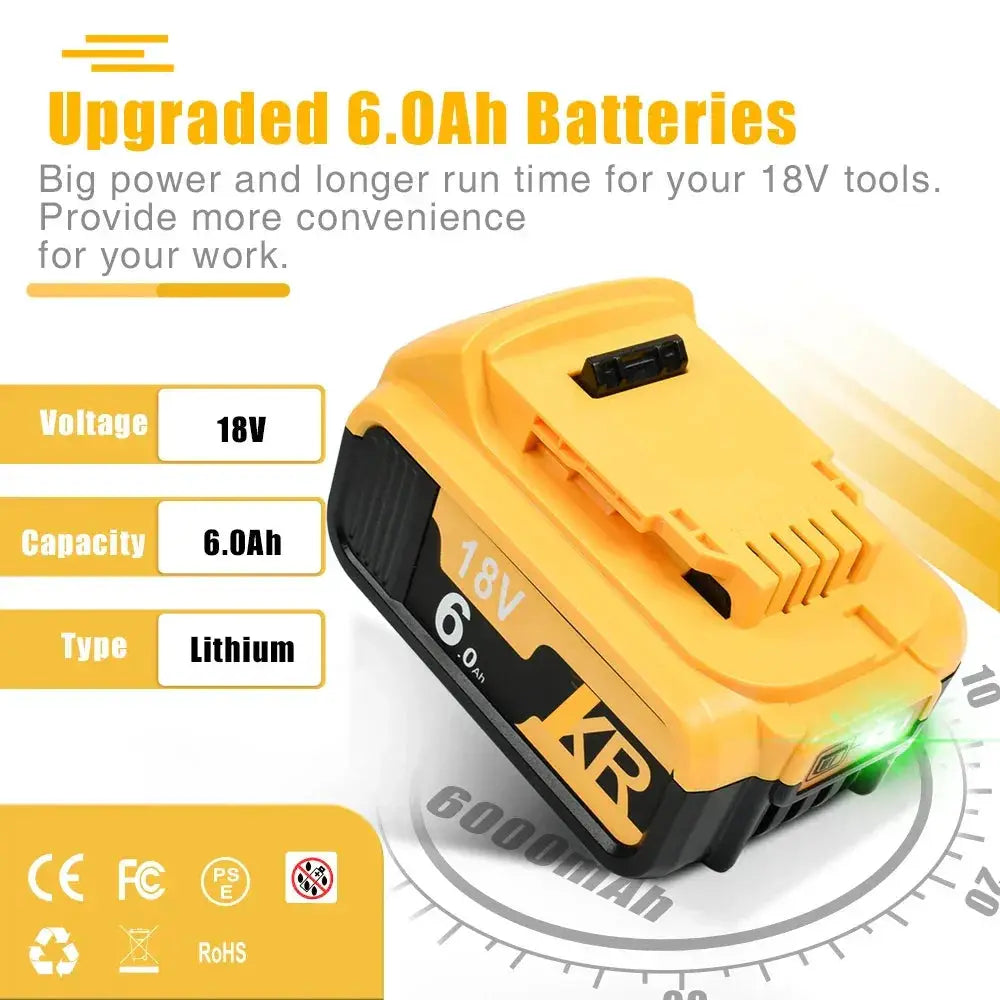 20V Max 6.0Ah Lithium Battery For Cordless Power Tools