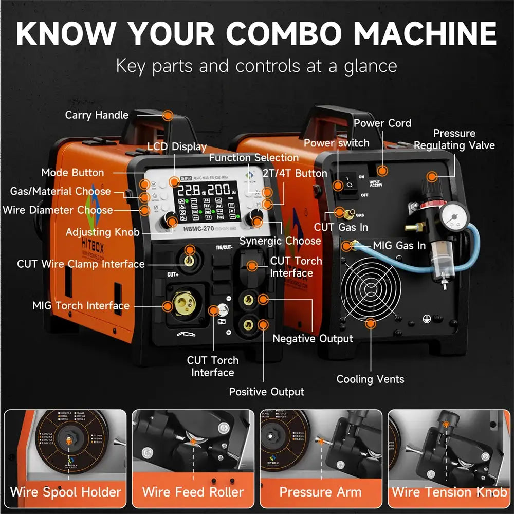 HITBOX HBMC270 Multi-Process Fabrication Welder — product view 7