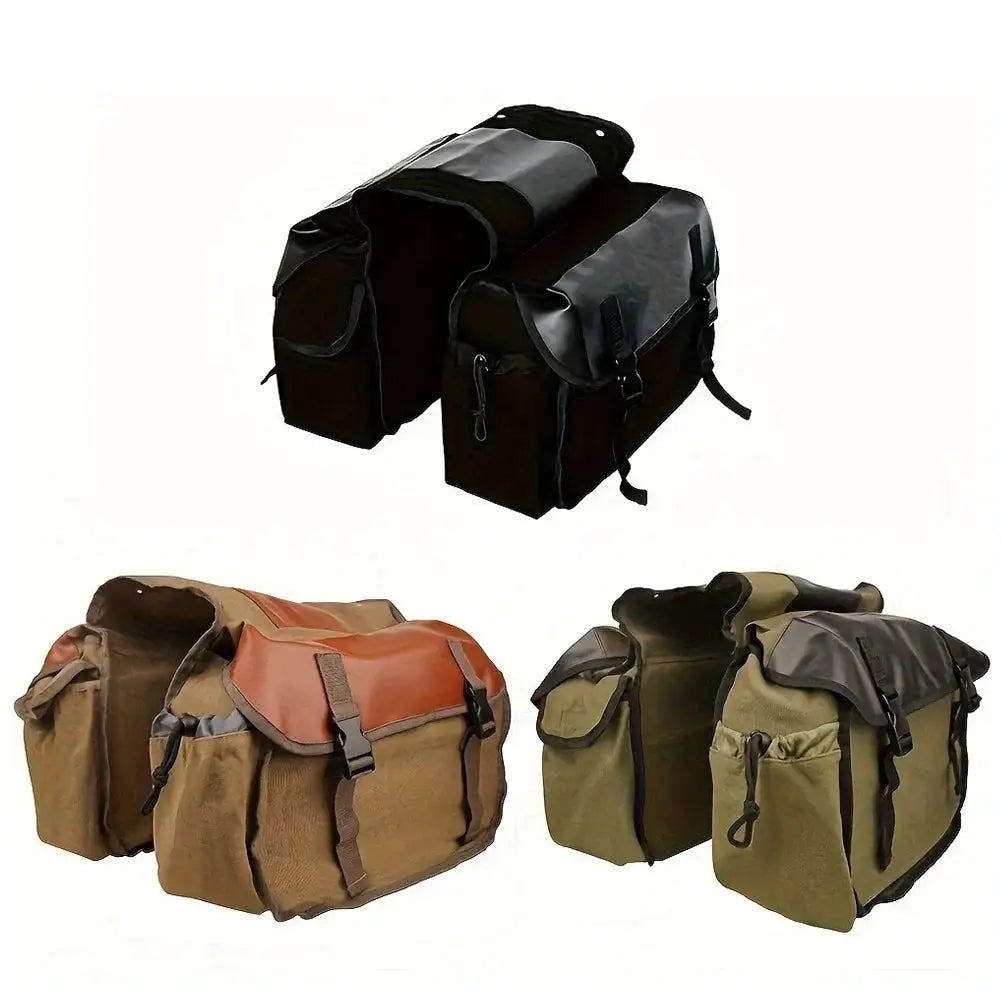 Portable Motorcycle Saddlebag Luggage Bags Waterproof Canvas Stroage Bag for Honda Shadow for Suzuki Dr 650 Rear Backpack