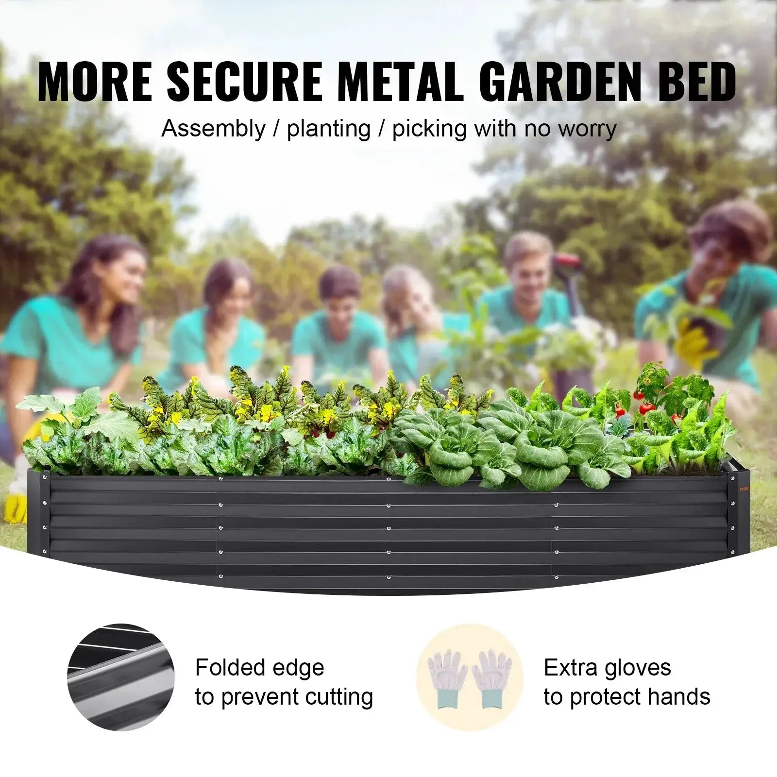 VEVOR Raised Garden Bed Kit Large Metal Planter Box Outdoor