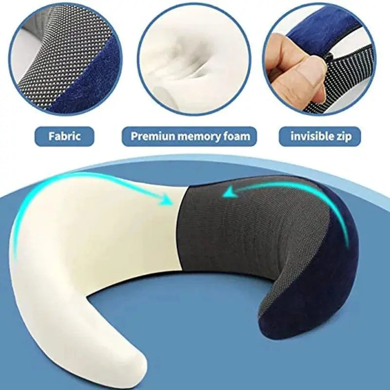 Ergonomic Travel Neck Pillow Premium Memory Foam Comfort