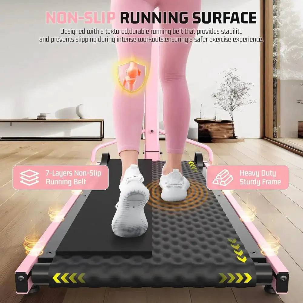 Portable Manual Treadmill with 20% Incline, 500 lbs Capacity, Walking Pad, Handle Bar, Digital Monitor, Suitable for Home and Ou