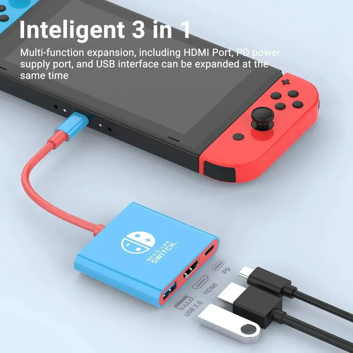 Ultimate Portable Nintendo Switch Gaming Hub HDMI USB 3