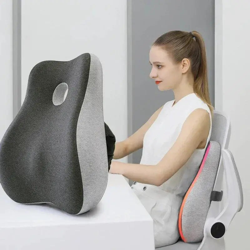 Ultimate Memory Foam Lumbar Support Cushion With Massage