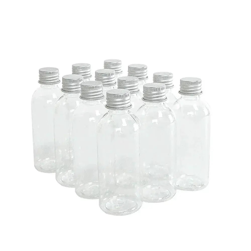 Travel Friendly PET Bottles With Aluminium Screw Caps Set