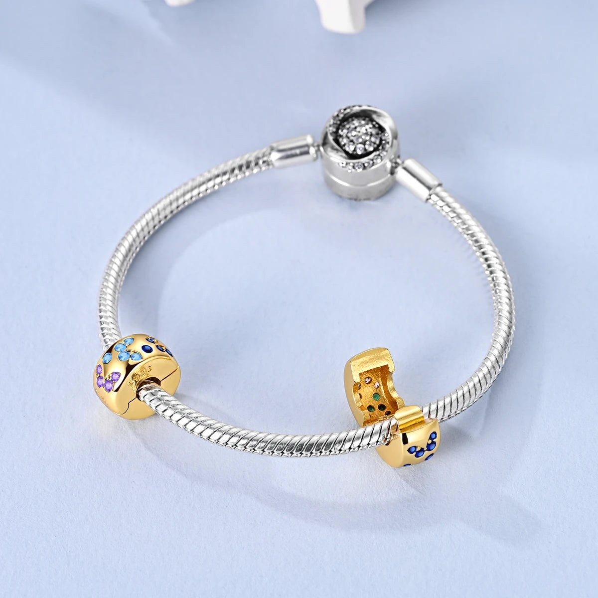Charm Beads Sterling Silver Golden