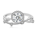 Moissanite Ring in Sterling Silver Flowing
