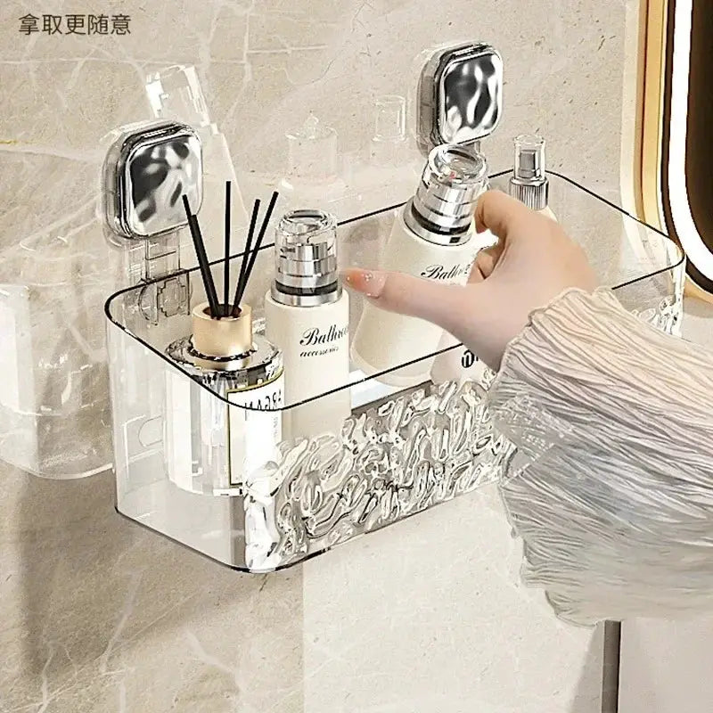 Bathroom Shelf Organizer Adhesive Wall Mount For Shampoo Gel