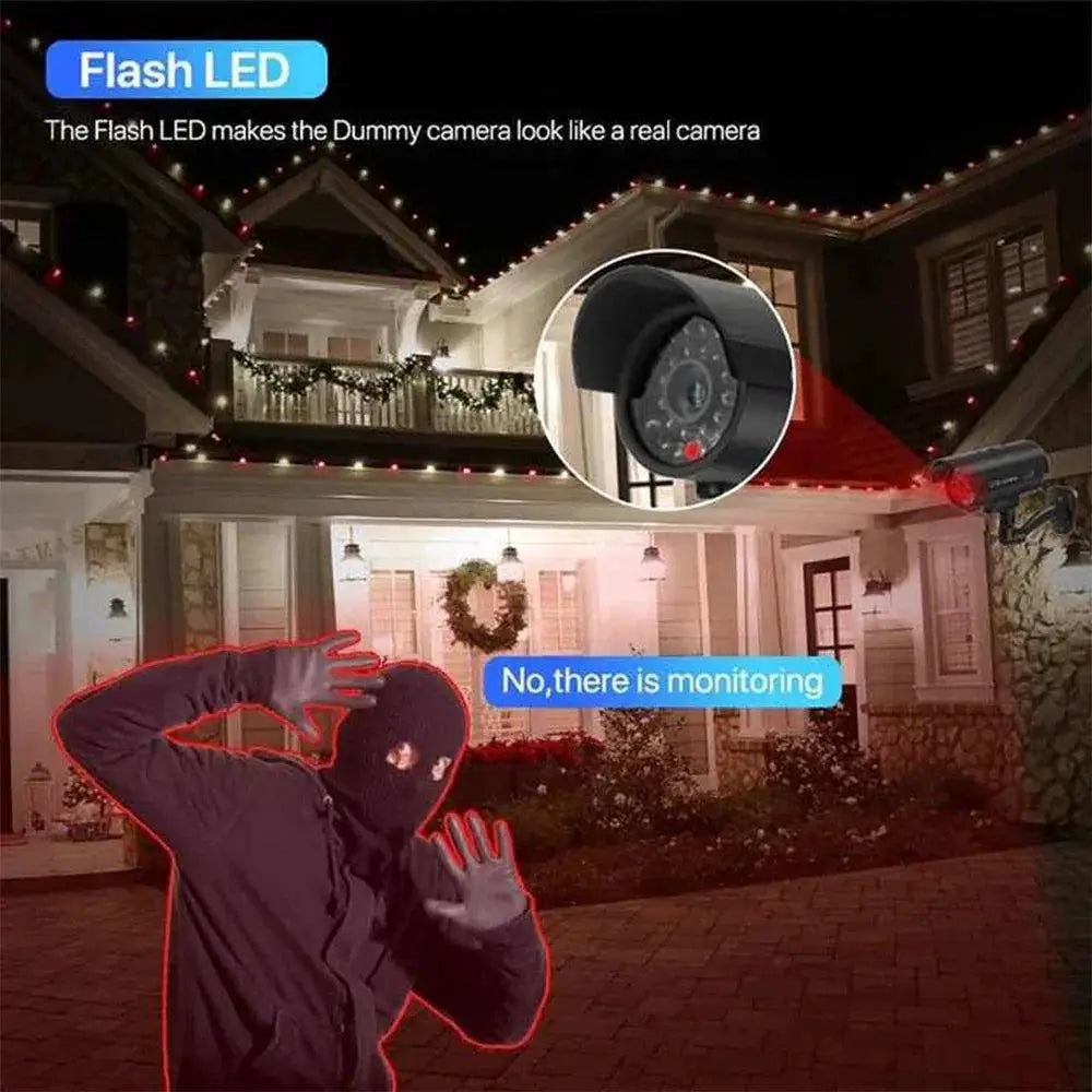 Solar Panel Dummy Camera With LED Flashing For Home Security