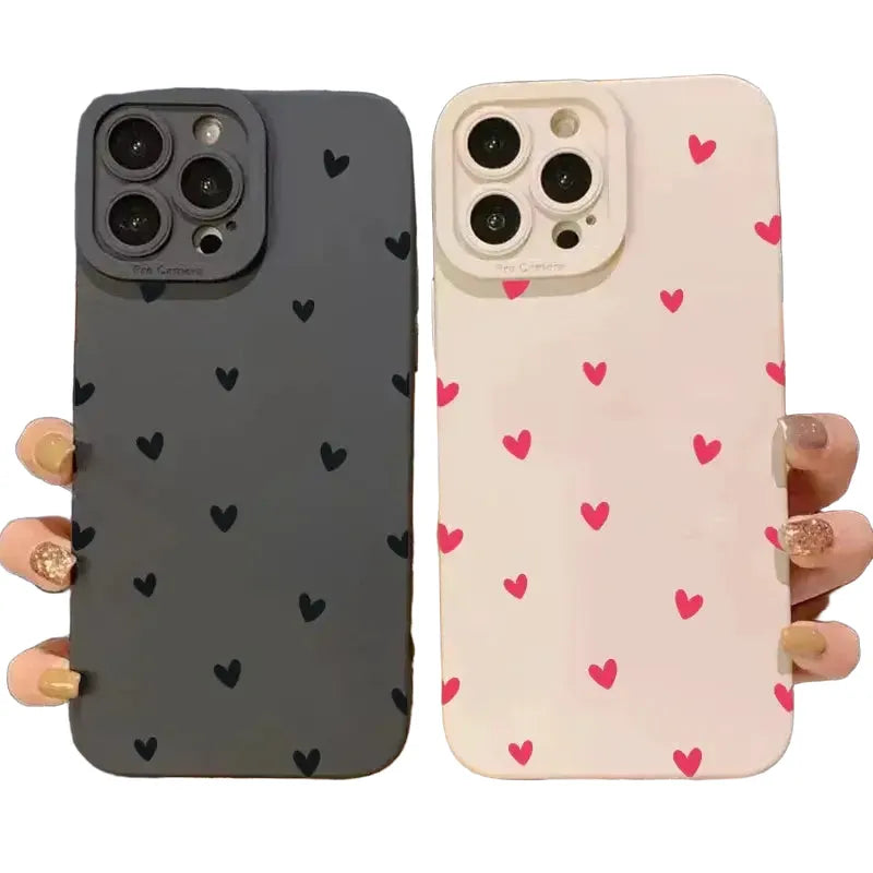 Black Love Heart Case - Durable Shockproof Cover — product view 1