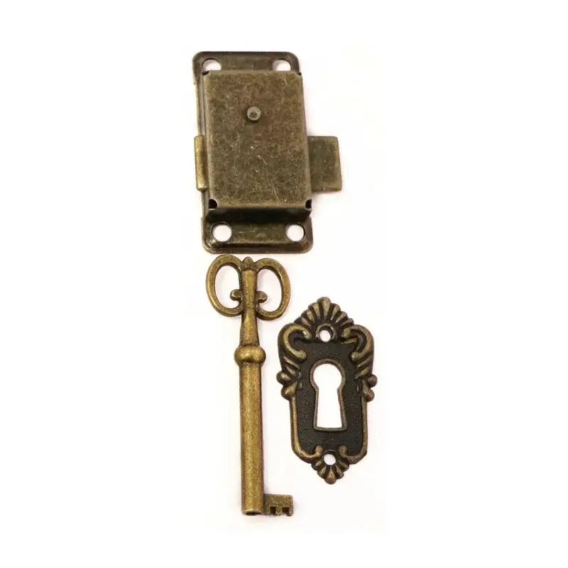 Antique Door Lock Drawer Jewelry Box Cabinet Wardrobe Cupboard Door Lock Set Cabinet Wardrobe Cupboard Door Lock + Key Furniture