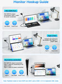 UPERFECT 15.6" FHD Dual Portable Monitor All-in-One Foldable & Stackable Design 360° Screen Adjustment USB-C HDMI Travel Display