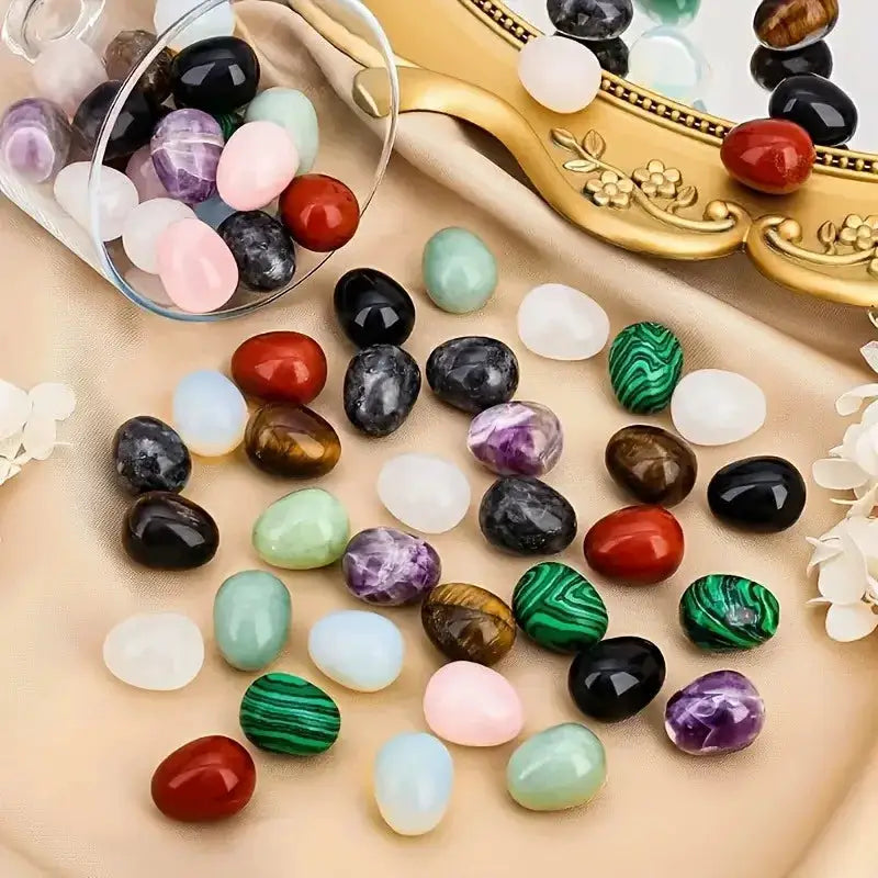 Egg Stones, Polished Crystal Stones, DIY Decorations, — product view 6