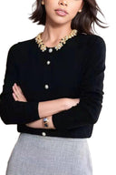 White Beaded Cardigan for Office Warmth