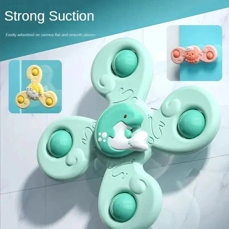 Baby Bath Toys Interactive Spinner Suction Cup Rattles Set
