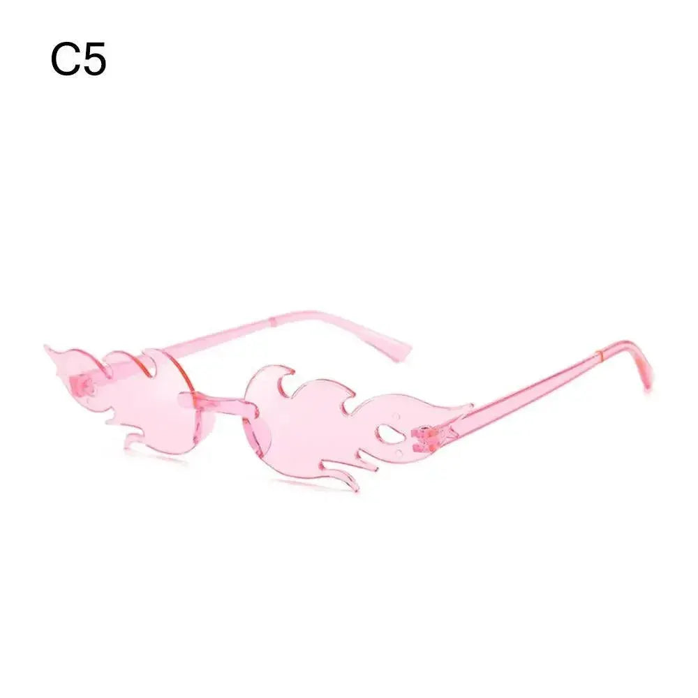 Rimless Flame Sunglasses For Women UV400 Protection