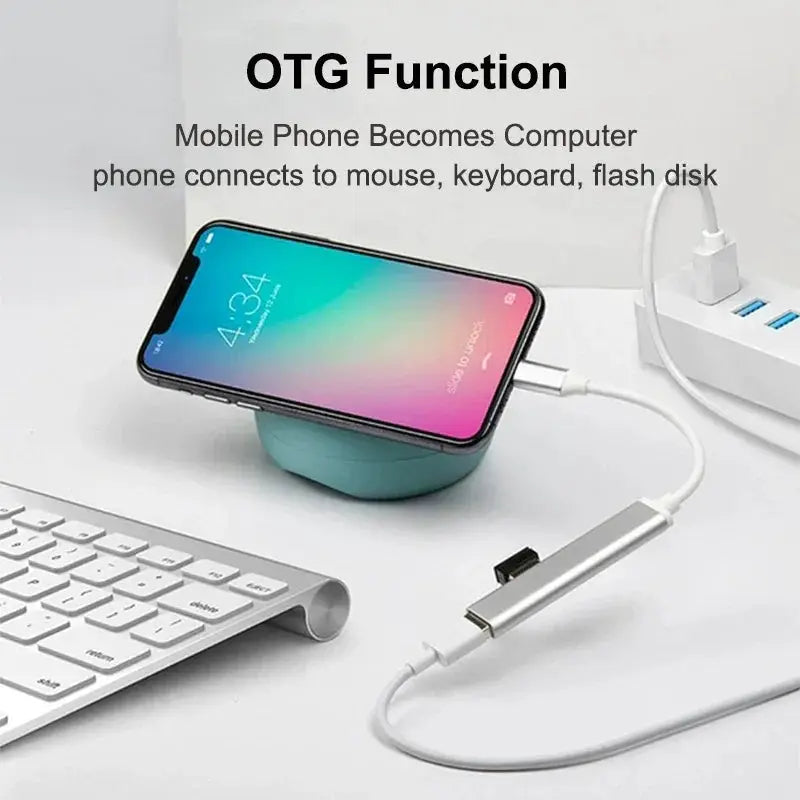 Type C USB Hub 4 Port 3.0 OTG Multi Splitter Adapter