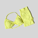 Wareball Women Gym Set Halter Tank Waist Shorts