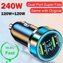 Car Charger Dual USB Ports Super Fast Charging Digital Display