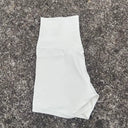 Plus Size High Waist Yoga Shorts - Stretchy