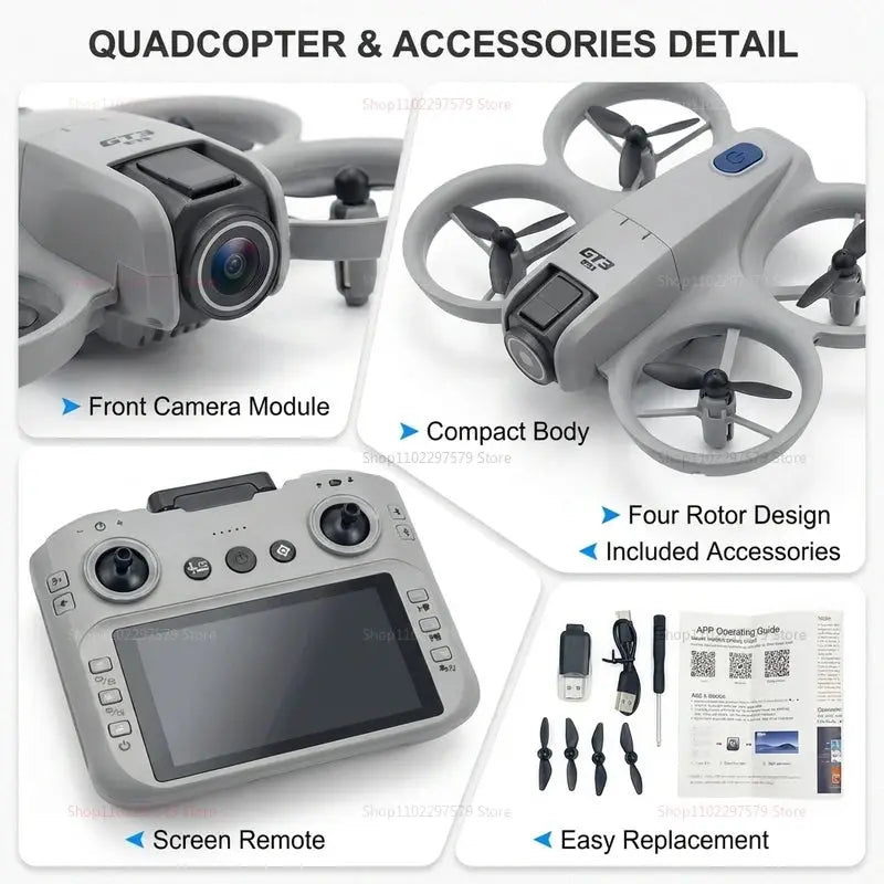 GT3 Mini Drone 8K 4K Camera Foldable Quadcopter WiFi FPV for Kids