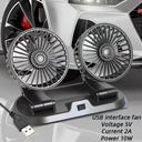 5V 12V 24V Car Fan Dual Head USB Adjustable Cooling Fan