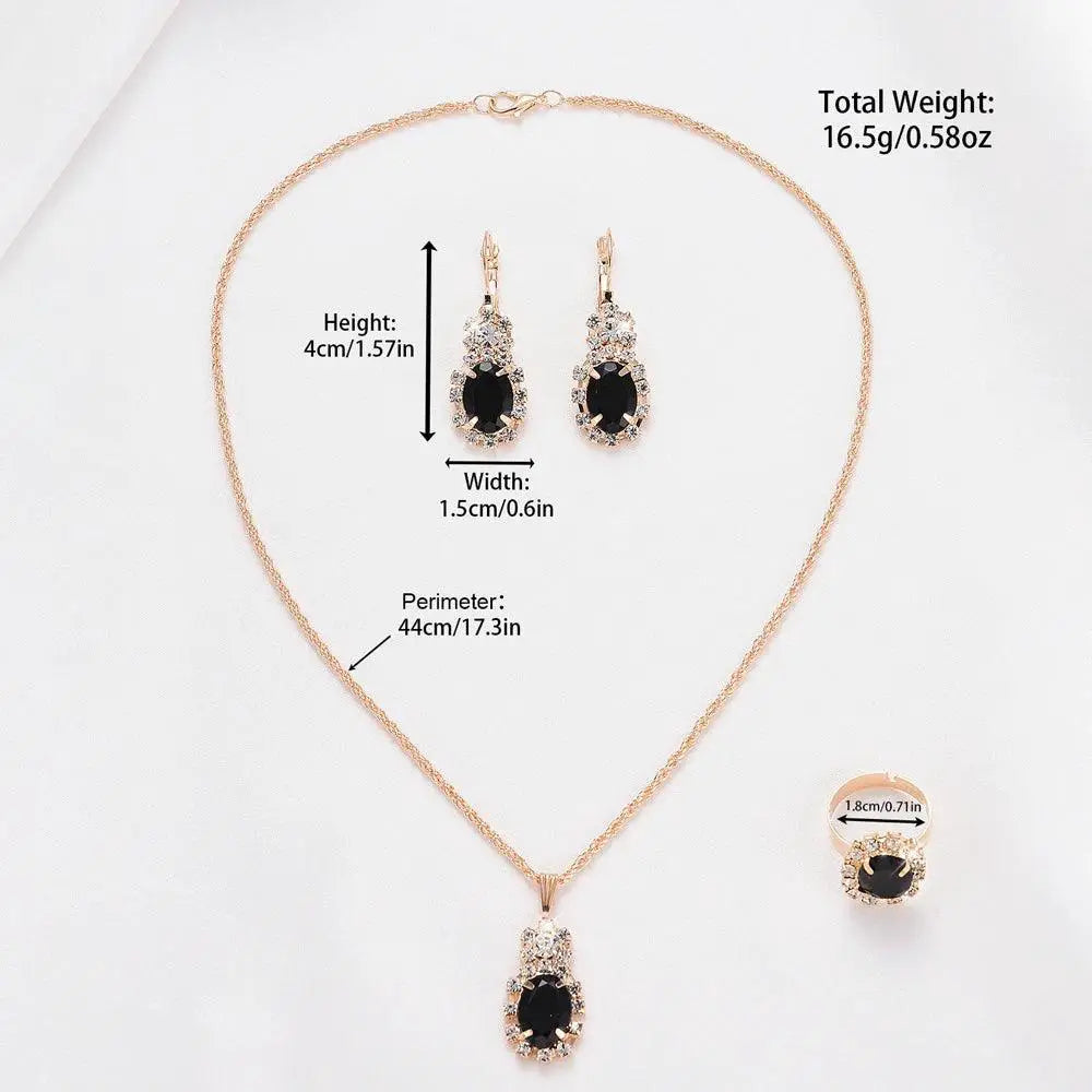 Luxury Rhinestone Women's Timepiece Set Elegant Quartz