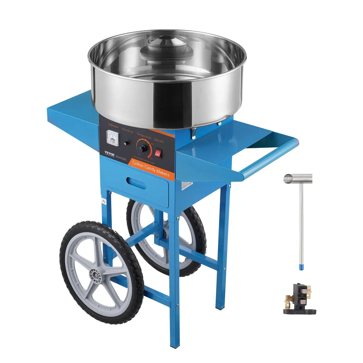 SucceBuy Electric Cotton Candy Machine with Cart Commercial Candy Floss — product view 1