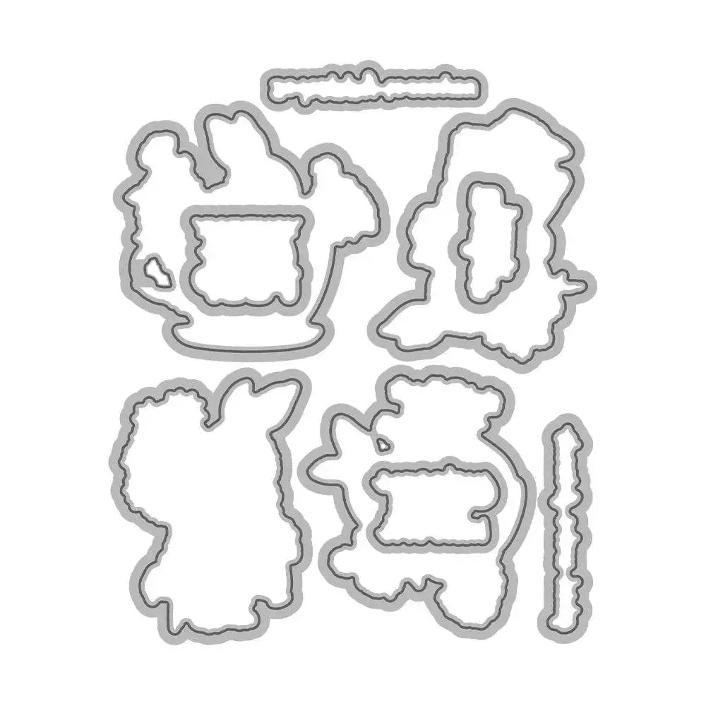 Easter Bunny Cup Cutting Dies And Clear Stamps Set Crafting