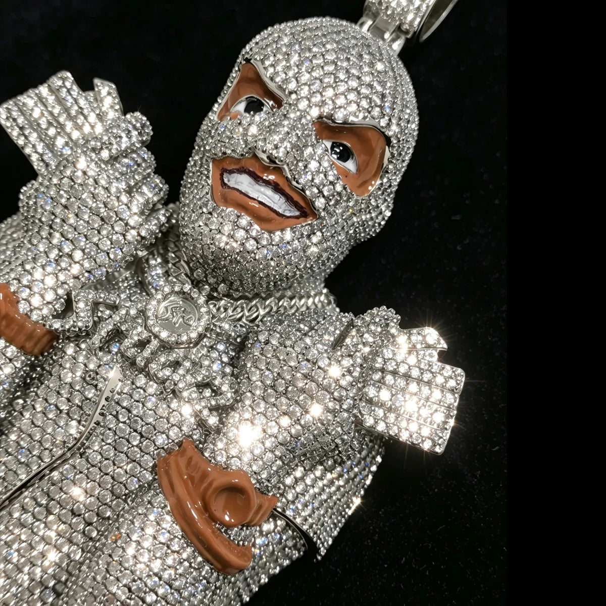 Iced Out Ski Mask Holding