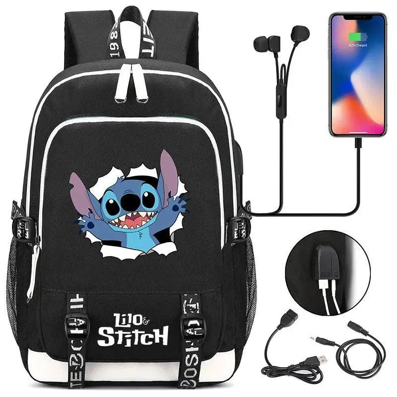 Miniso Stitch Backpack Anime Cosplay Unisex School Bag