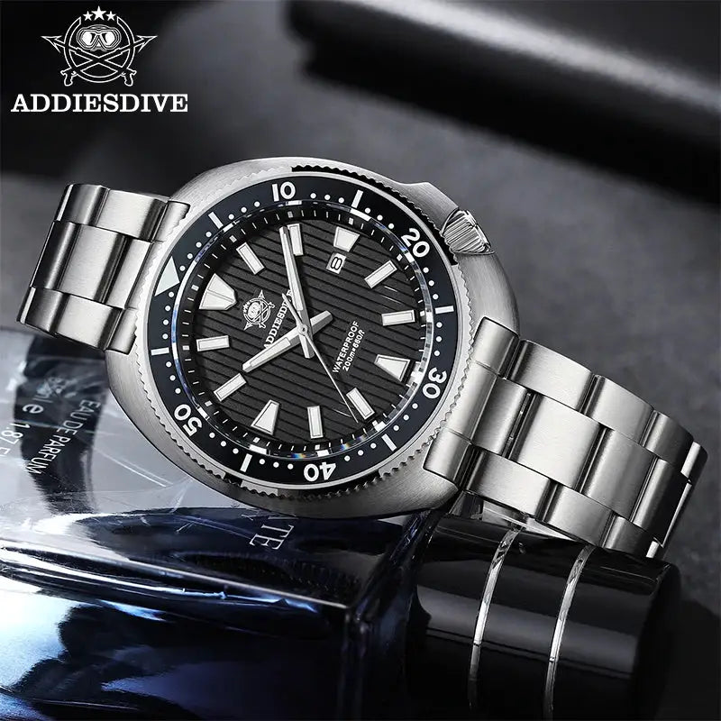 ADDIESDIVE Hot Men's Business Quartz Watch 200m Waterproof Ceramic Bezel BGW9 Super Luminous Luxury Men's Stainless Steel Watch